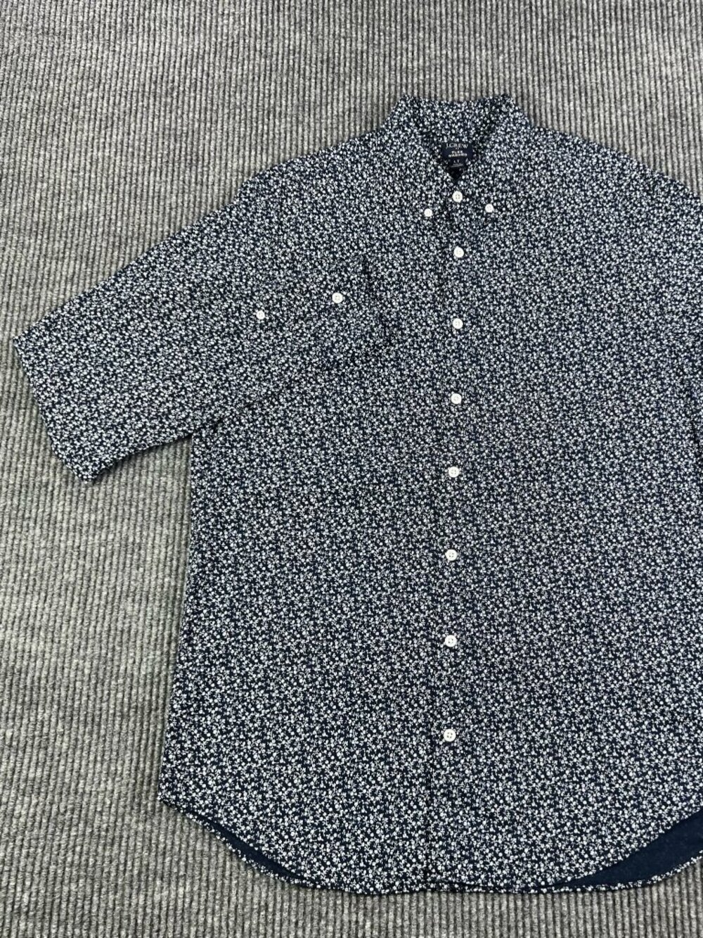 J Crew Slim Fit Floral Print Long Sleeve Button Shirt Men's Large Flex Washed